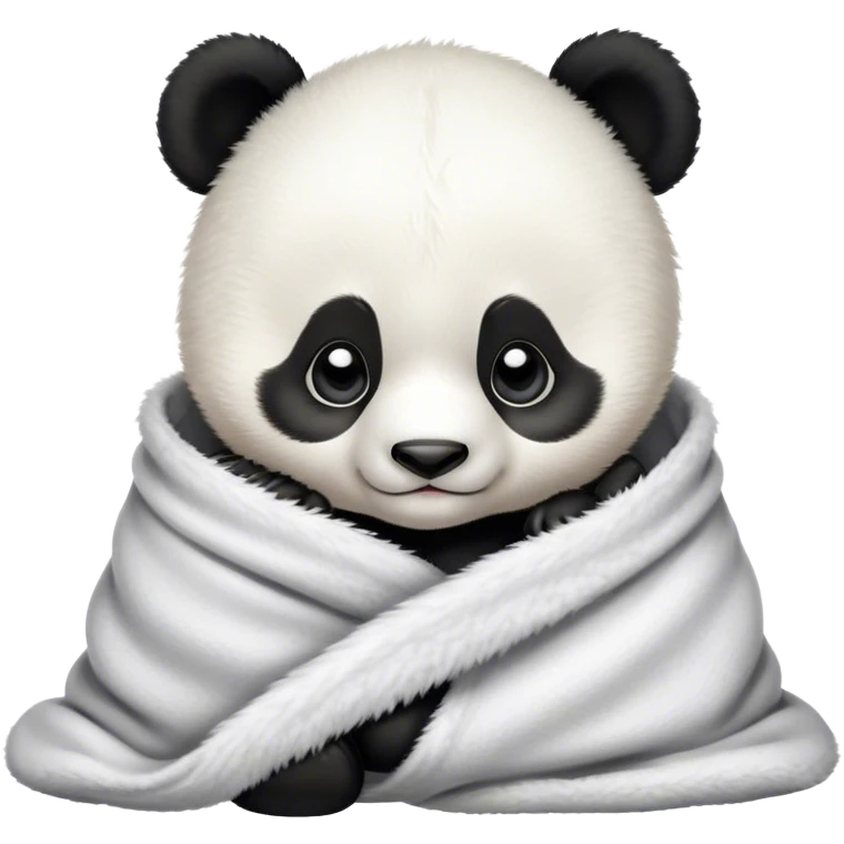 Disney-style cute baby panda in blanket emoji