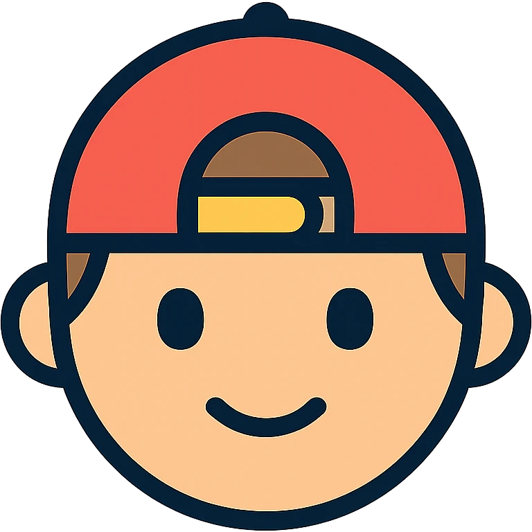 niño con gorra de patras, minimal and modern icon style emoji