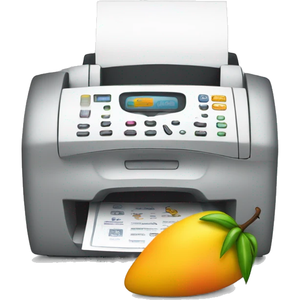 fax machine with mango emoji