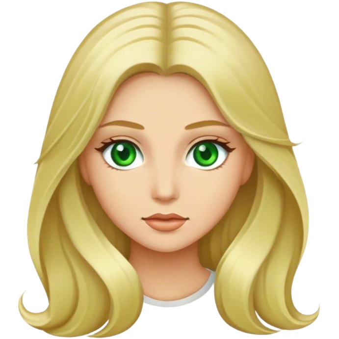 Woman with long blonde hair and green eyes pretty  emoji