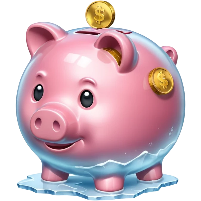  Piggy bank in ice texture emoji