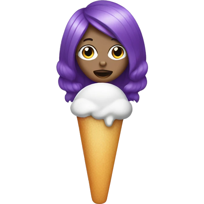Purple haired white  eating a popsicle  emoji