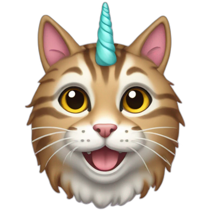 A tabby cat unicorn  emoji
