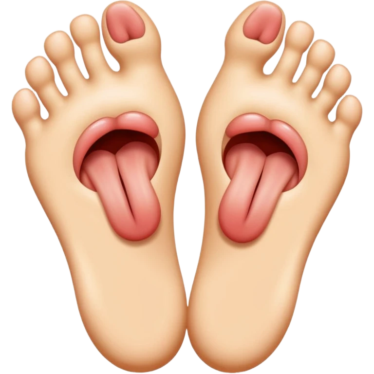 feet with tongue sticking out emoji