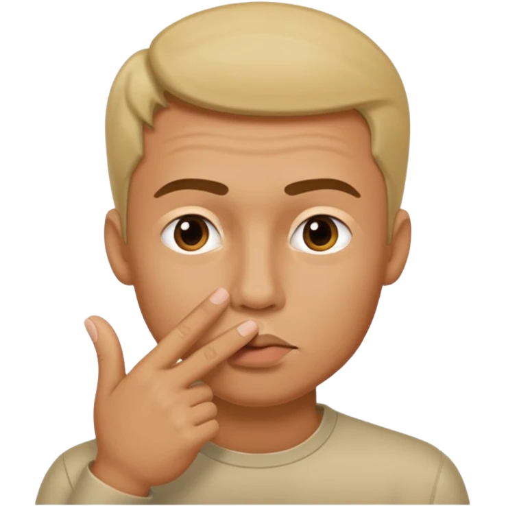 Hombre haciendo shhhh emoji