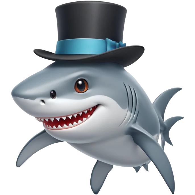 shark wearing a top hat emoji
