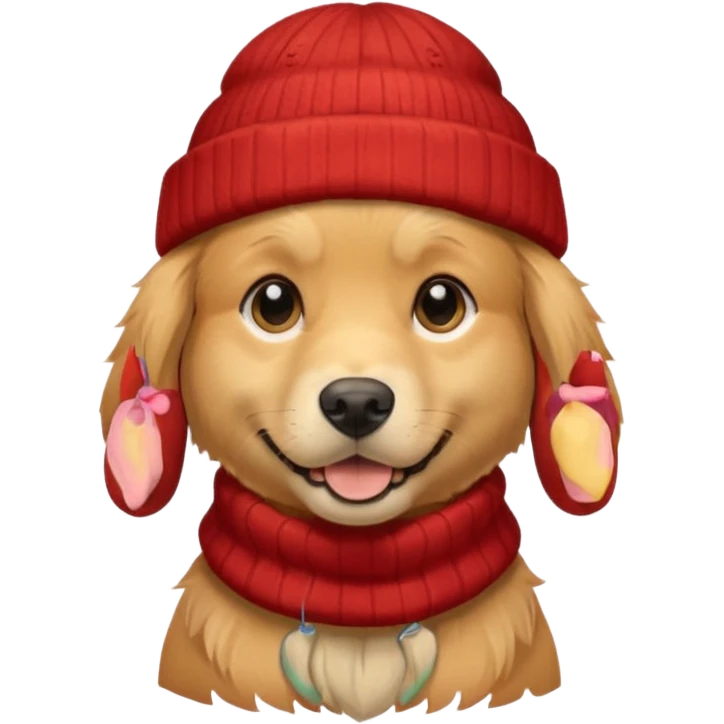 dog wearing beenie emoji