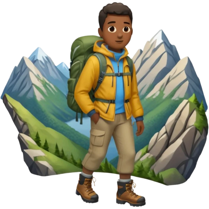 backpacked mountain black people emoji