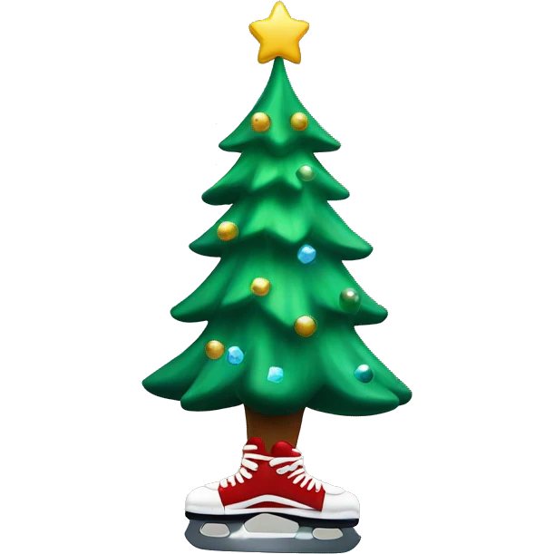 Christmas tree ice skating emoji