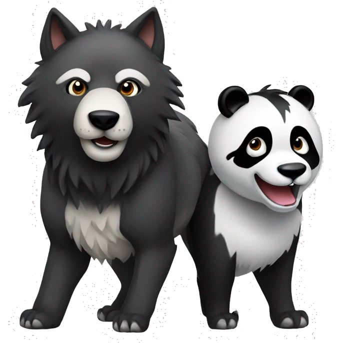 wolf and panda emoji
