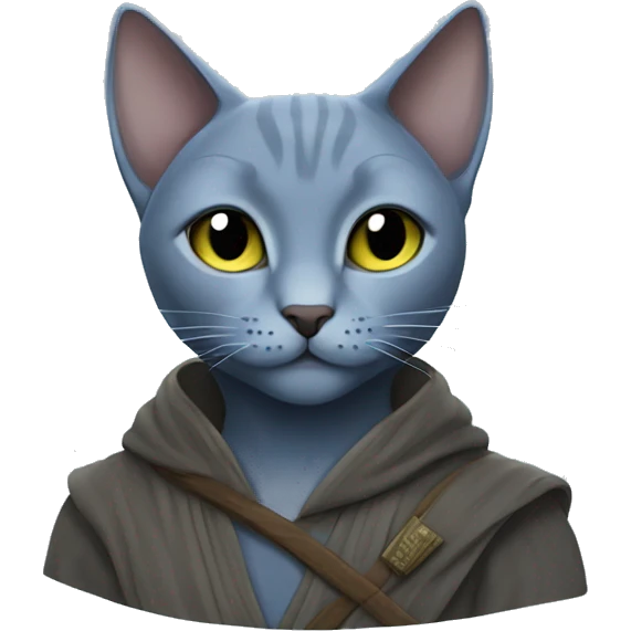 Russian blue cat jedi  emoji
