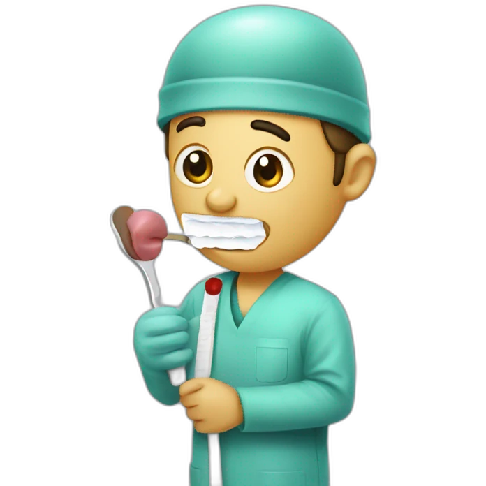 Ent surgeon holding tongue depressor  emoji