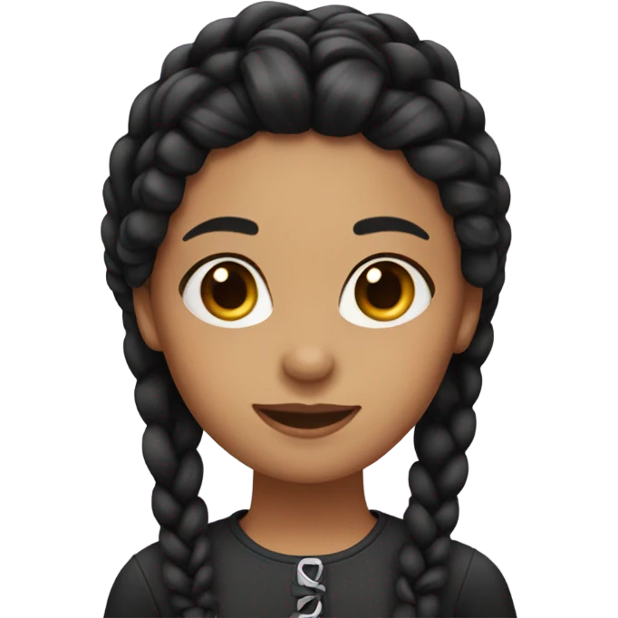 A girl with black girl braids emoji