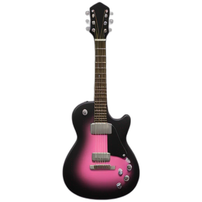 Black guitar with a thin coquette pink bow  emoji