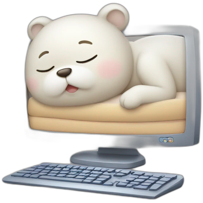 sleeping cute computer display emoji