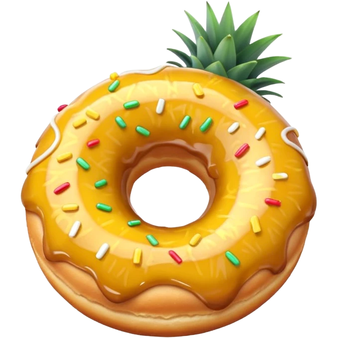 Donut with pineapple (filled with pineapple) donut without hole  emoji