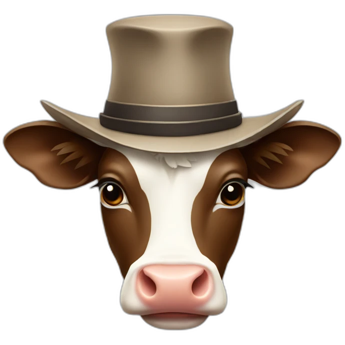 Cow with a hat emoji