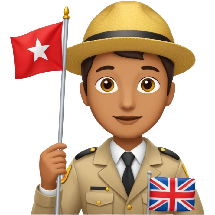 A Tour operator, male or female doesn't matter, get them holding a flag emoji