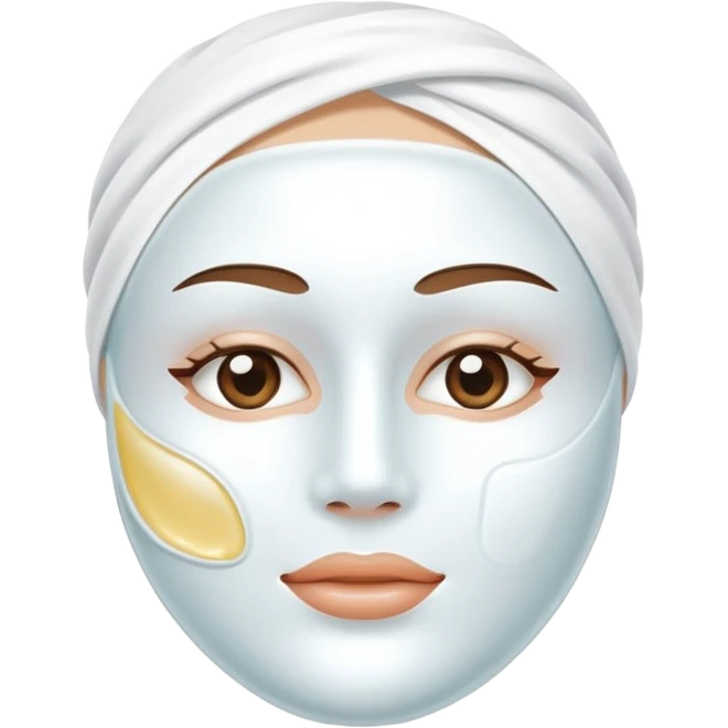 a white skincare beauty mask pack for face, without real face emoji