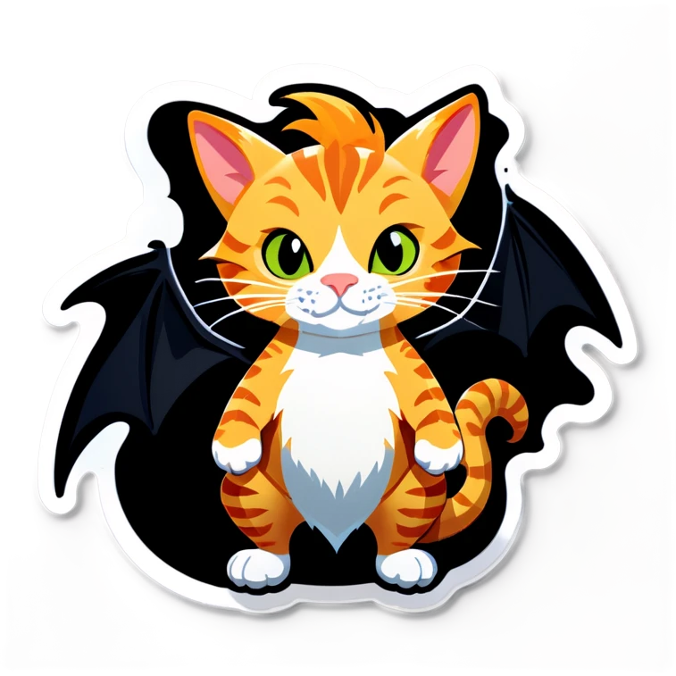 Ginger tabby on black dragon emoji