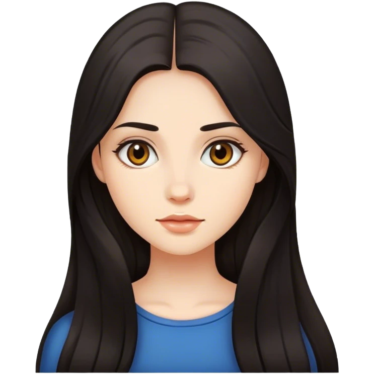 Beautiful Girl with long dark hair  emoji