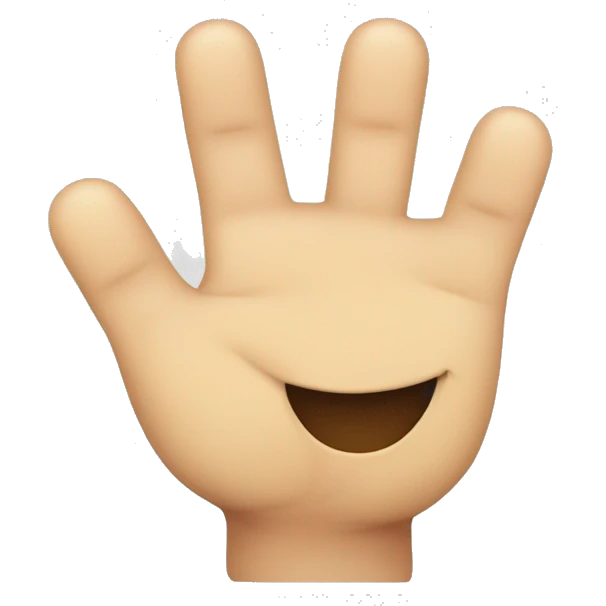 make a smiley face with three fingers thumb index and middle emoji