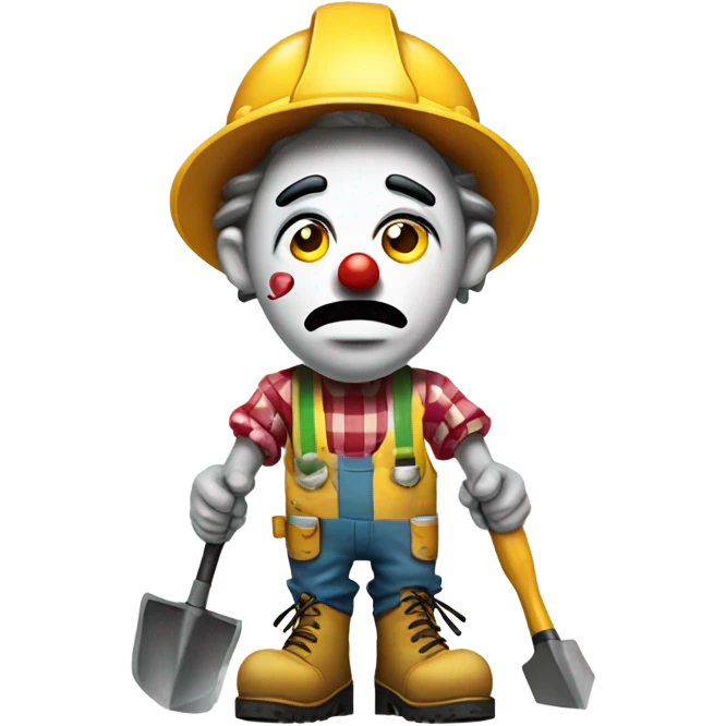 Sad clown working construction emoji