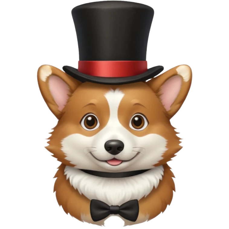 Corgi with top hat emoji