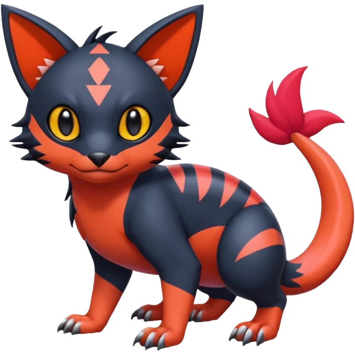  exotic tropical cyber-Sleuth-Litten-Linoone-Noibat-Fakémon-Pokémon-Vernid-creature emoji
