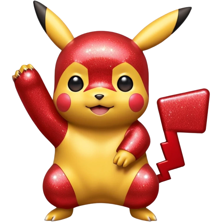 red glitter pikachu emoji