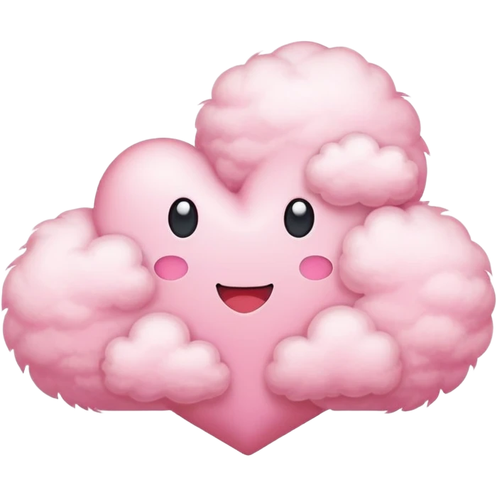 pink cloud with hearts emoji