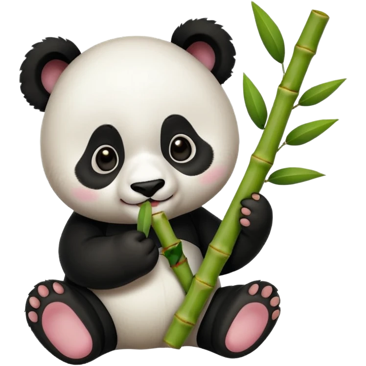 baby panda eating bamboo emoji