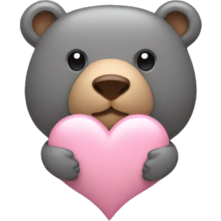 light pink heart with bear emoji
