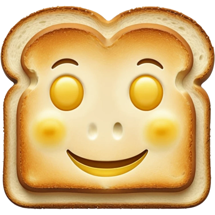 a slice of toast with a happy face emoji