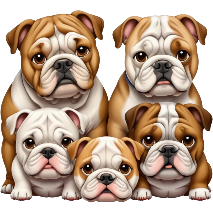 Bulldog family  emoji