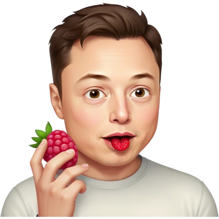 Elon musk eats raspberry emoji