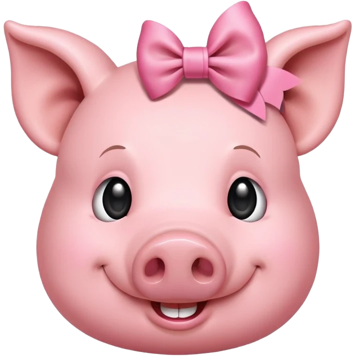 Pig with a bow on its head emoji