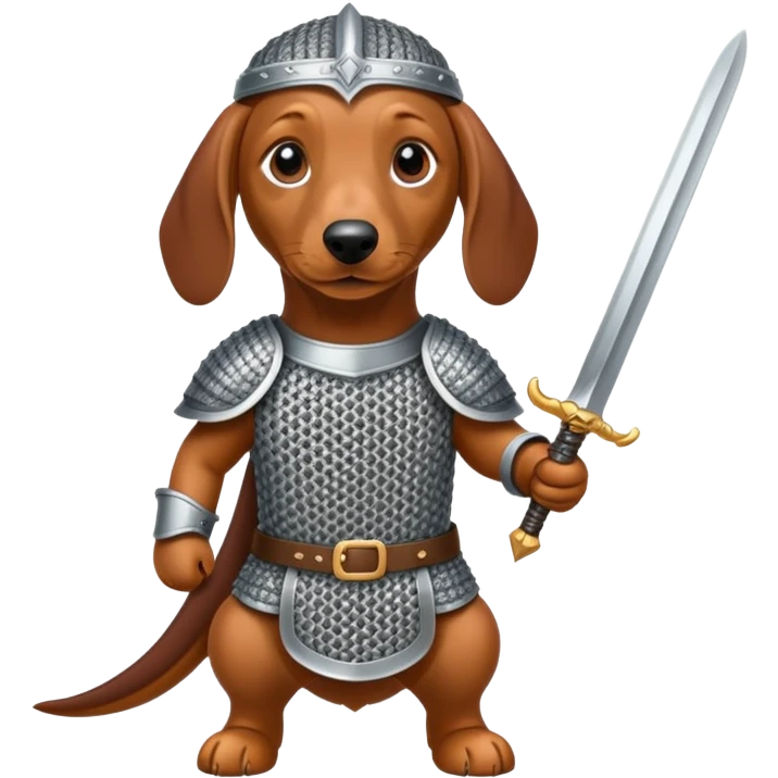 A dachshund with a sword  emoji