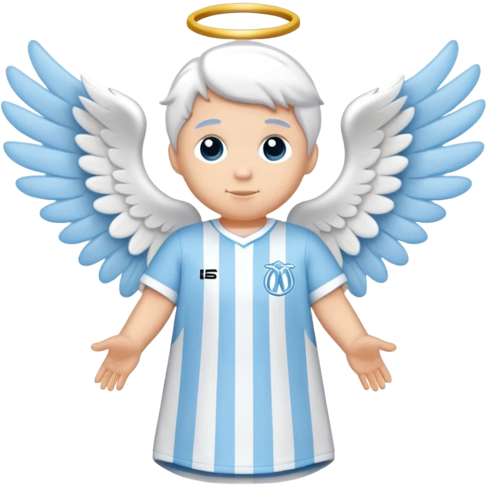 Light blue jersey with white stripes and an angel logo in the center emoji