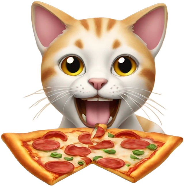 Cat eating pizza  emoji