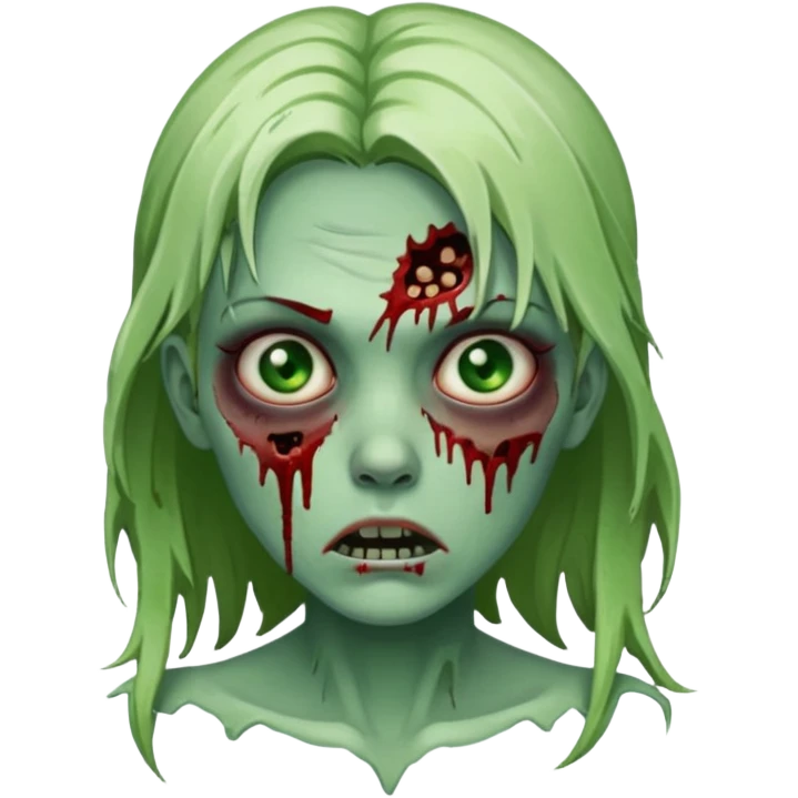 Zombie girl face emoji