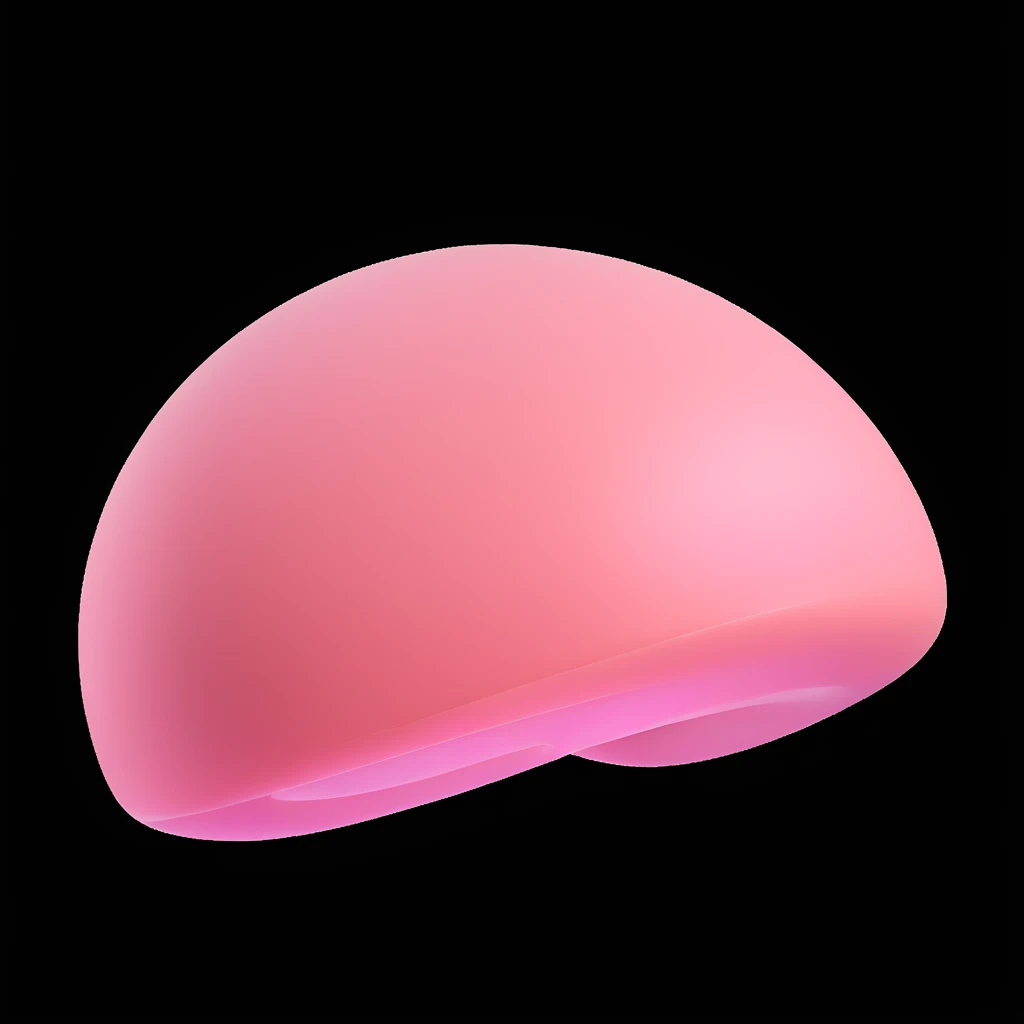 stylized emoji of the human diaphragm, thin dome-shaped muscle beneath the lungs, semi-transparent, soft pink tones, subtle shading, anatomical accuracy, clean rounded lines, slight 3D effect, cohesive with organ emojis like the lungs emoji emoji
