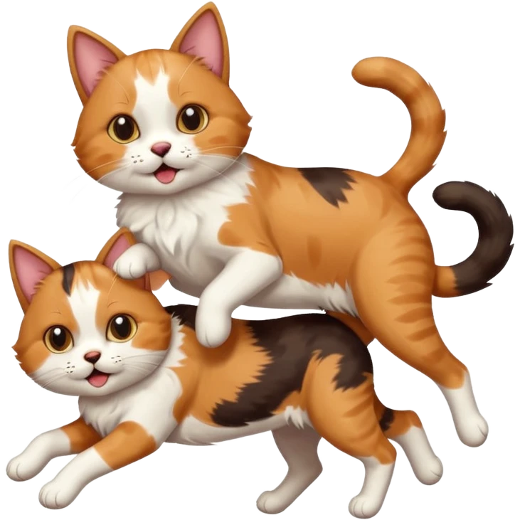 Cat jumping  on top dog emoji