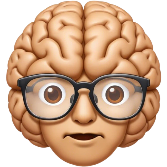 brain wearing glasses  emoji