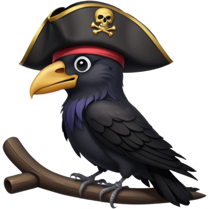 raven with a pirate hat 128.128 emoji