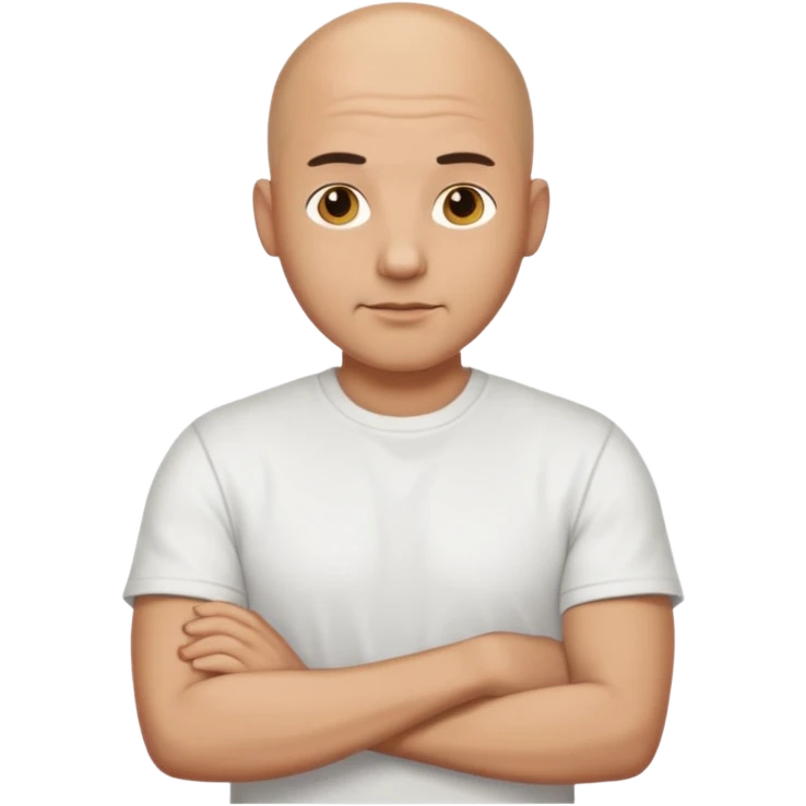 bald man with t shirt emoji