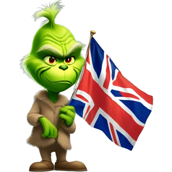 The grinch holding South African flag emoji