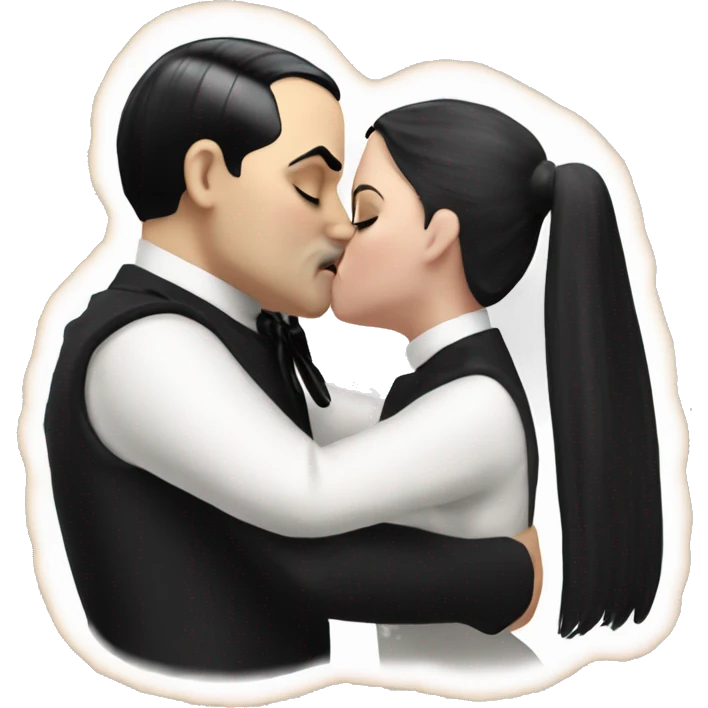Realistic Wednesday addams kissing demurely  emoji