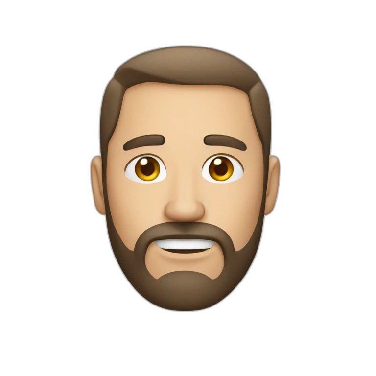 Hombre sin pelo con barba blanca emoji