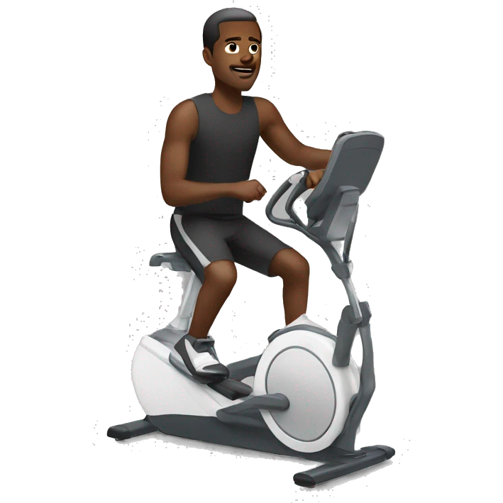 Black man on elliptical  emoji